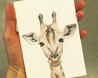 Carte postale girafe | Carte d’anniversaire | Carte de vœux Afrique | Carte des girafes A6 | Idée cadeau | Carte postale inscriptible | Girafe copieuse