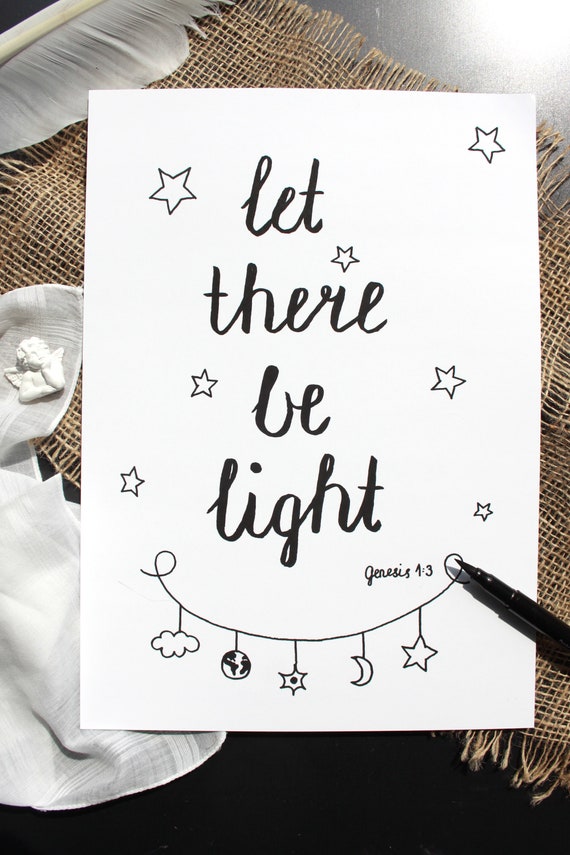 Let There Be Light Genesis 1 3 Scripture Poster Bible Etsy Let There Be Light Genesis 1 3 Scripture Poster Bible Etsy