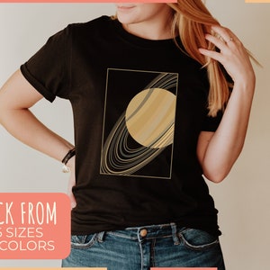 Custom Saturn T-Shirt, Astronomy Gift for Men or Women, Rings of Saturn Tee, Gift for JWST Photo Lover, Soft Solar System Tee