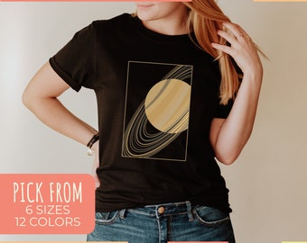 Custom Saturn T-Shirt, Astronomy Gift for Men or Women, Rings of Saturn Tee, Gift for JWST Photo Lover, Soft Solar System Tee