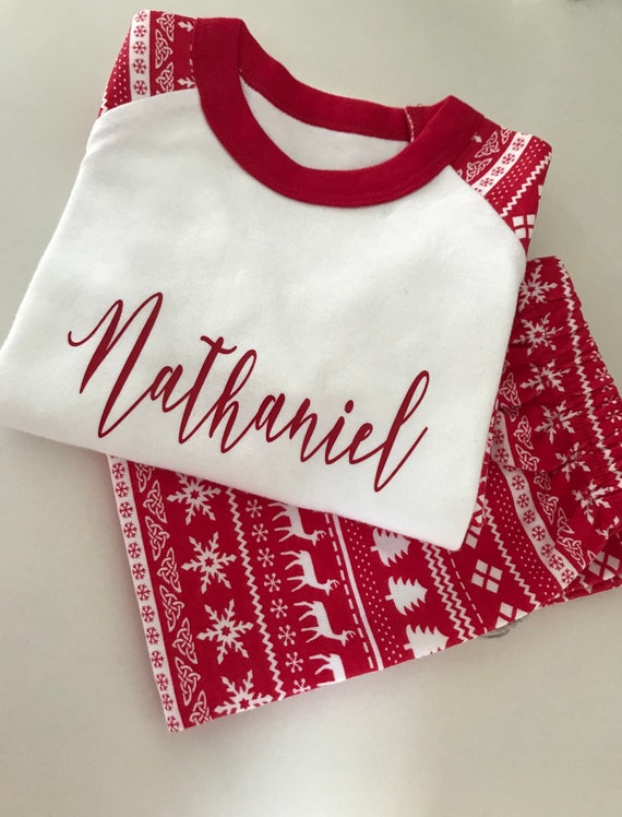 personalised baby christmas pjs