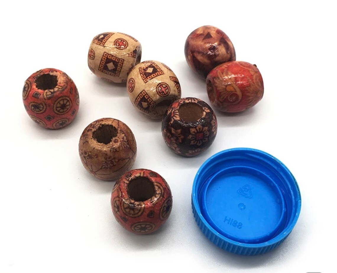 17mm Big Size Hole Wooden Hair Beads Wood African Hair Braid Etsy