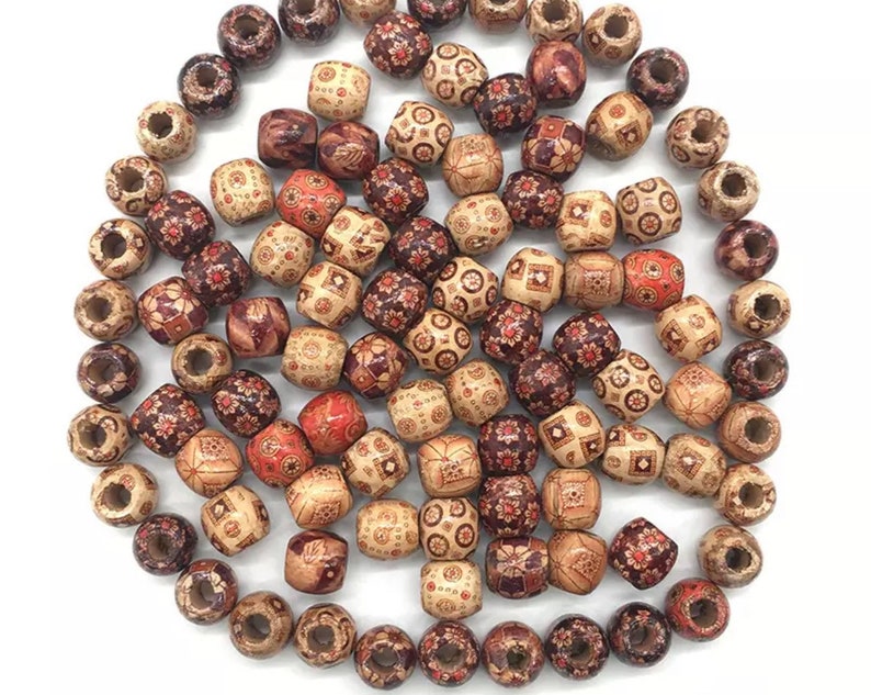 17mm Big Size Hole Wooden Hair Beads Wood African Hair Braid Etsy