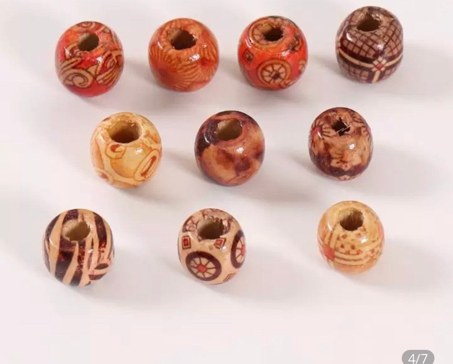 17mm Big Size Hole Wooden Hair Beads Wood African Hair Braid Etsy