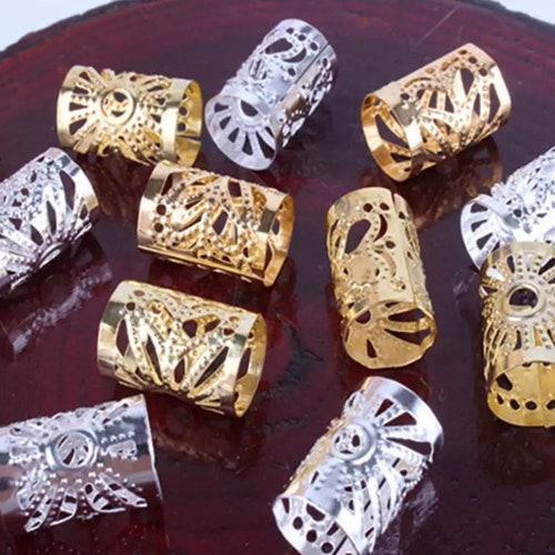 10pcs Hair Braid Dread Dreadlock Beads Cuff Clip Unisex Metal Rings Big Bronze 10pcs Hair Braid Dread Dreadlock Beads Cuff Clip Unisex Metal Rings Big Bronze