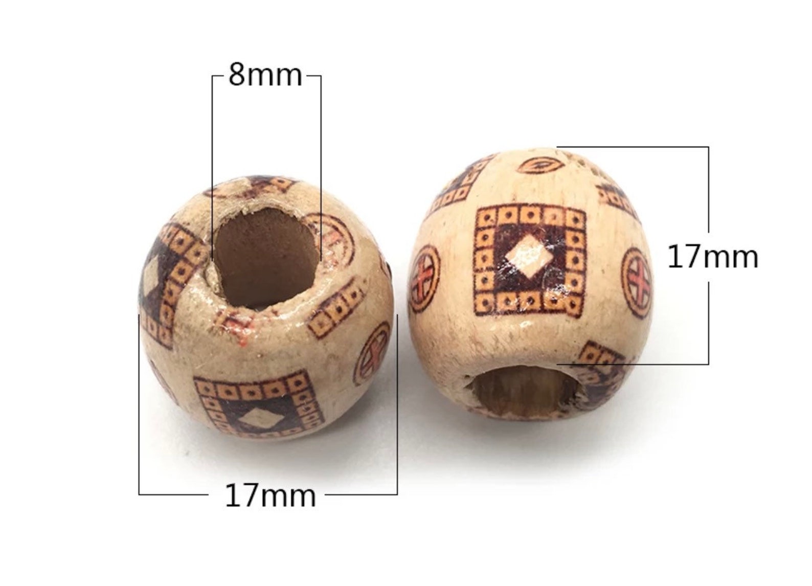 17mm Big Size Hole Wooden Hair Beads Wood African Hair Braid Etsy