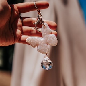 Butterfly keychain, sun catcher, keychain accessory, Handmade keychain, valentines gift, bridesmaid gift, Birthday Gift, gift for her