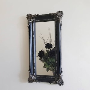 Black Frame, Large Mirror, Large Wall Frame, Gallery Wall Frame, Vintage Frame, Ornate Black Frame, Black Frame