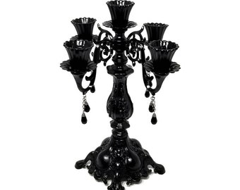 Black Candelabra, 5 Arm Candelabra, Ornate Candle Holder, Gothic Home Decor, Victorian Gothic, Halloween Decor