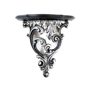 Gothic Scroll Wall Shelf | Baroque Candle & Crystal Display | Color Options