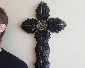 Gothic Cross, Vintage Cross Wall Decor, Victorian Gothic Decor, Gothic Home Decor Wall, Goth Decor, Goth Cross, Large Cross