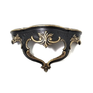 Black & Gold Gothic Wall Shelf | Baroque Display Shelf | Accent Decor
