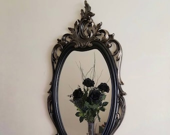 Evil Queen Mirror, Large Black Mirror, Large Ornate Mirror, Gallery Wall Mirror, Vintage Frame, Gothic Home Decor