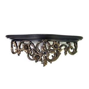 Vintage Burwood Shelf, Black Wall Shelf, Large Shelf, Black Floating Shelf, Ornate Shelf, Gothic Victorian Decor, Gothic Home Decor