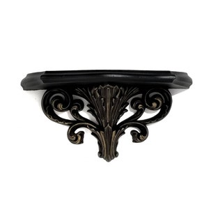 Black Wall Shelf, Black Floating Shelf, Ornate Shelf, Gothic Victorian Decor, Gothic Home Decor image 1