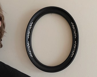 Black Oval Laurel Frame | Victorian Gothic Wall Accent | Gallery Wall Decor