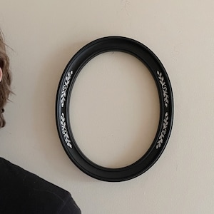 Black Oval Laurel Frame | Victorian Gothic Wall Accent | Gallery Wall Decor