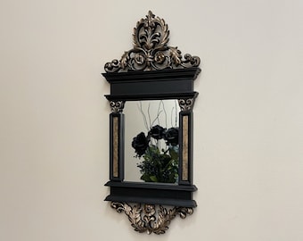 Gothic Wall Mirror | Black and Gold Ornate Accent Frame
