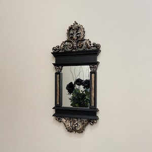 Gothic Wall Mirror | Black and Gold Ornate Accent Frame