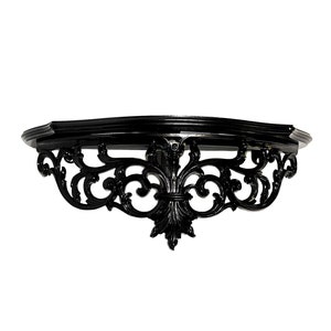 Large Black Gothic Wall Shelf | Ornate Victorian Floating Shelf