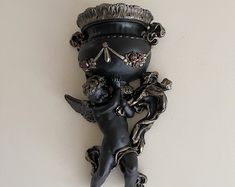 Gothic Cherub Wall Planter | Victorian Angel Vase | Rococo Baroque Home Decor