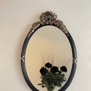 Black Mirror, Large Black Mirror, Gothic Mirror, Large Vintage Mirror, Gallery Wall Mirror, Vintage Frame, Ornate Mirror