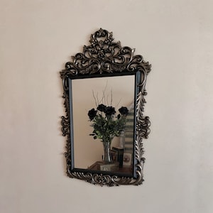 Gothic Wall Mirror | Victorian Baroque Frame | Romantic Black Mirror | Gallery Accent Decor