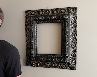 8x10 Gothic Picture Frame | Ornate Black & Gold Baroque Wall Decor