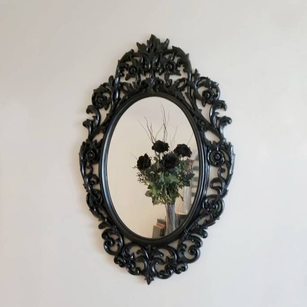 Secret Garden Mirror , Enchanted Forest Mirror, Large Black Mirror, Ornate Mirror, Gallery Wall Mirror, Vintage Frame, Gothic Home Decor