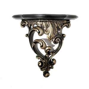 Gothic Scroll Wall Shelf | Baroque Candle & Crystal Display | Color Options