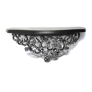 Ornate Black Wall Shelf | Gothic Scroll Shelf | Baroque Accent Decor