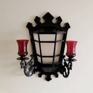 Gothic Castle Wall Sconce | Black Victorian Candle Holder | Medieval Decor