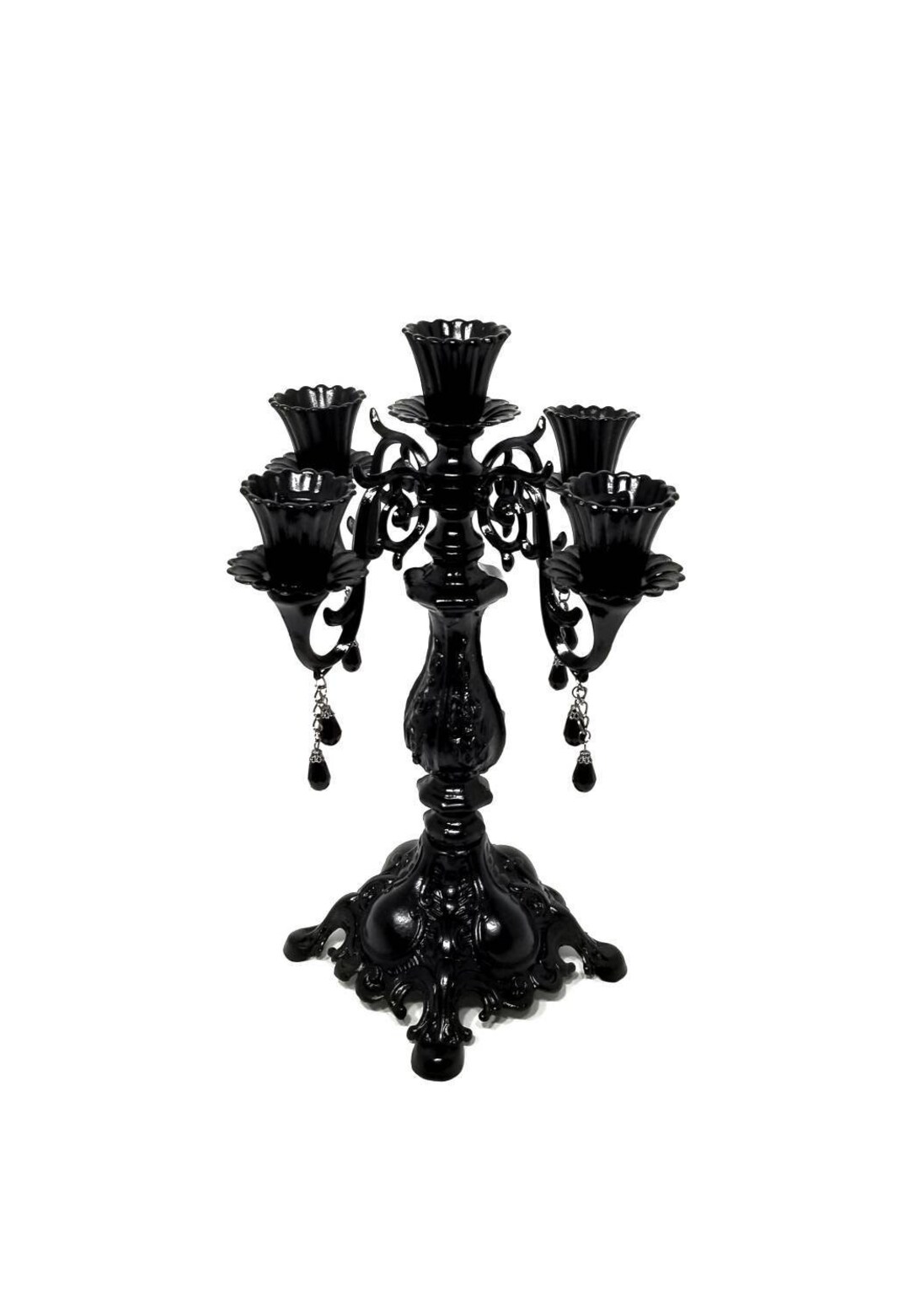 Black Candelabra, 5 Arm Candelabra, Ornate Candle Holder, Gothic Home