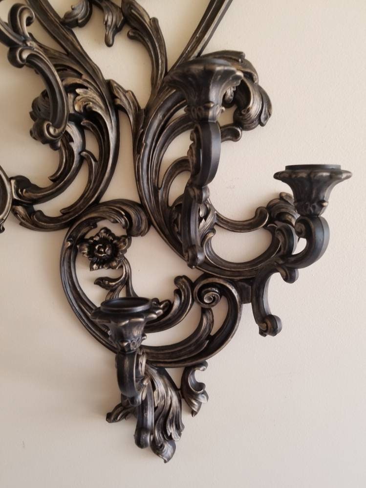 Gothic Victorian Wall Candlestick, Vintage Wall Sconce Gothic Victorian Wall Candlestick, Vintage Wall Sconce
