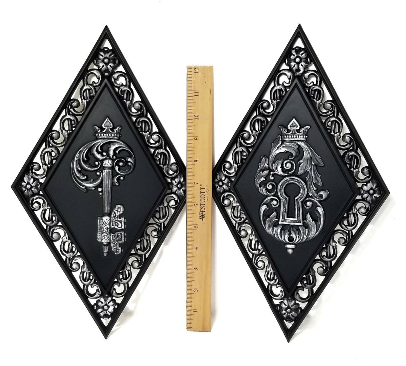 Victorian Goth Decor Vintage Wall Plaque Black Wall Art Etsy