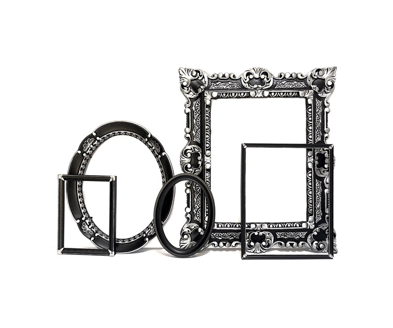 Black Picture Frame Set Gallery Wall Frame Set Vintage Etsy