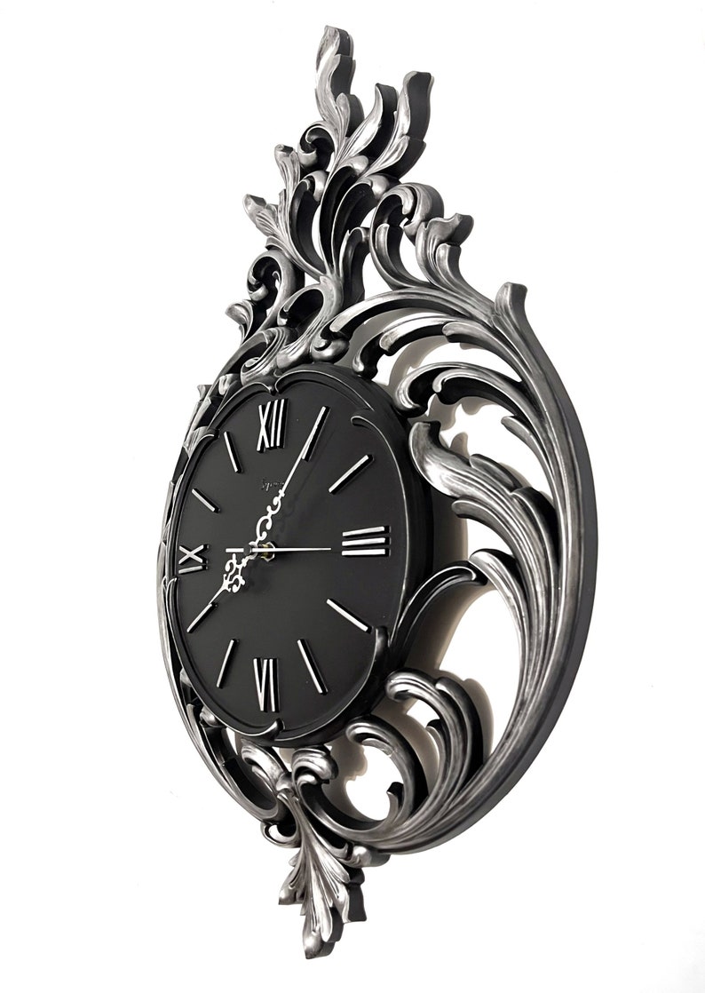 Gothic Clock Vintage Clock Large Black Clock Ornate Clock Etsy