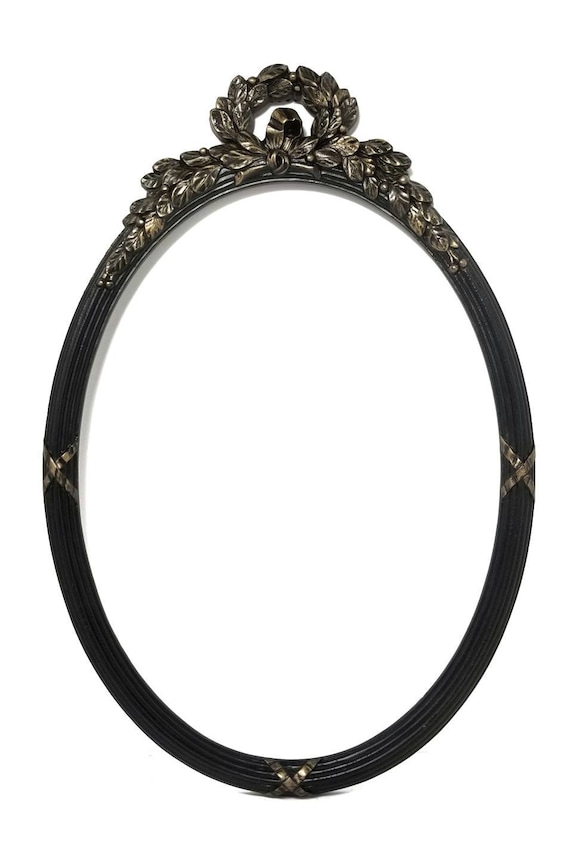 ビクトリアンゴシックオーバルミラー | ブラック＆ゴールドフレーム