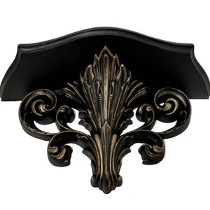 Black Wall Shelf, Black Floating Shelf, Ornate Shelf, Gothic Victorian Decor, Gothic Home Decor image 2