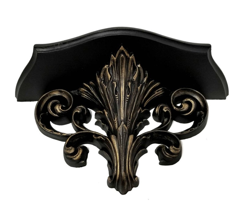 Black Wall Shelf, Black Floating Shelf, Ornate Shelf, Gothic Victorian Decor, Gothic Home Decor image 2