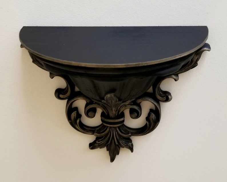 Black Wall Shelf Black Floating Shelf Ornate Shelf Gothic Etsy