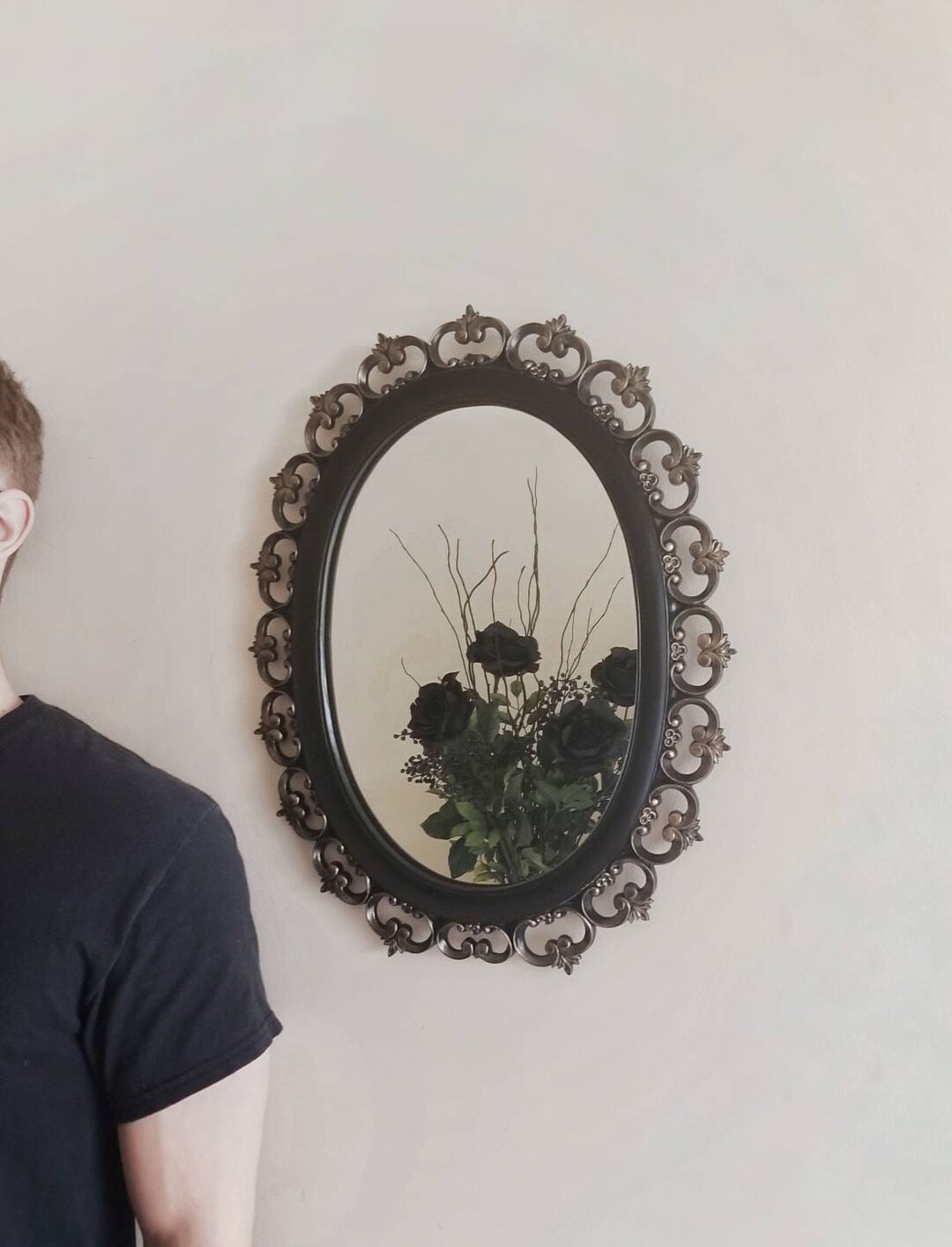 Gallery Wall Mirror, Gothic Home Decor Bathroom, Black Frame, Vintage ...