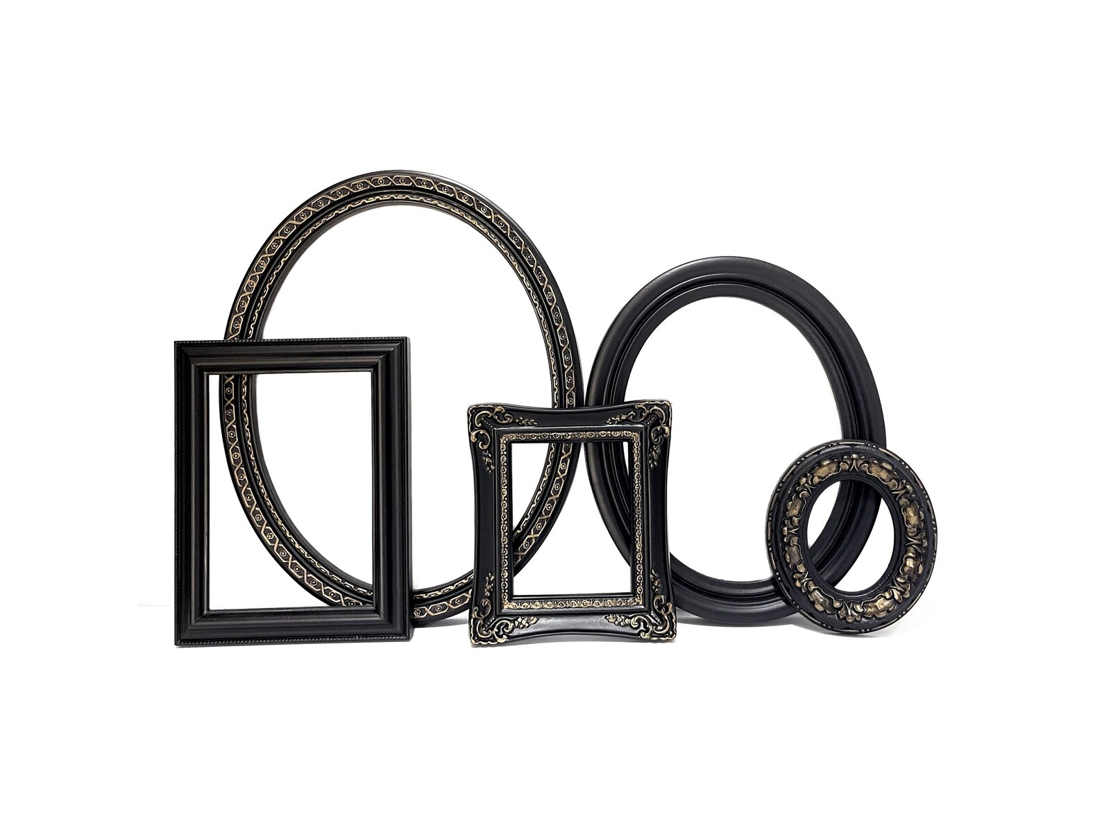 Black Picture Frame Set Gallery Wall Frame Set Vintage Etsy