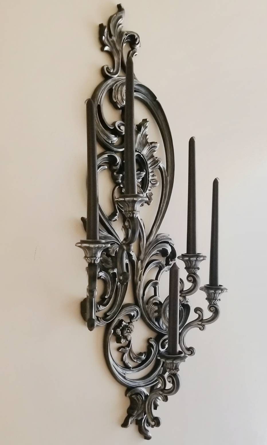 Gothic Victorian Wall Candlestick, Vintage Wall Sconce Gothic Victorian Wall Candlestick, Vintage Wall Sconce