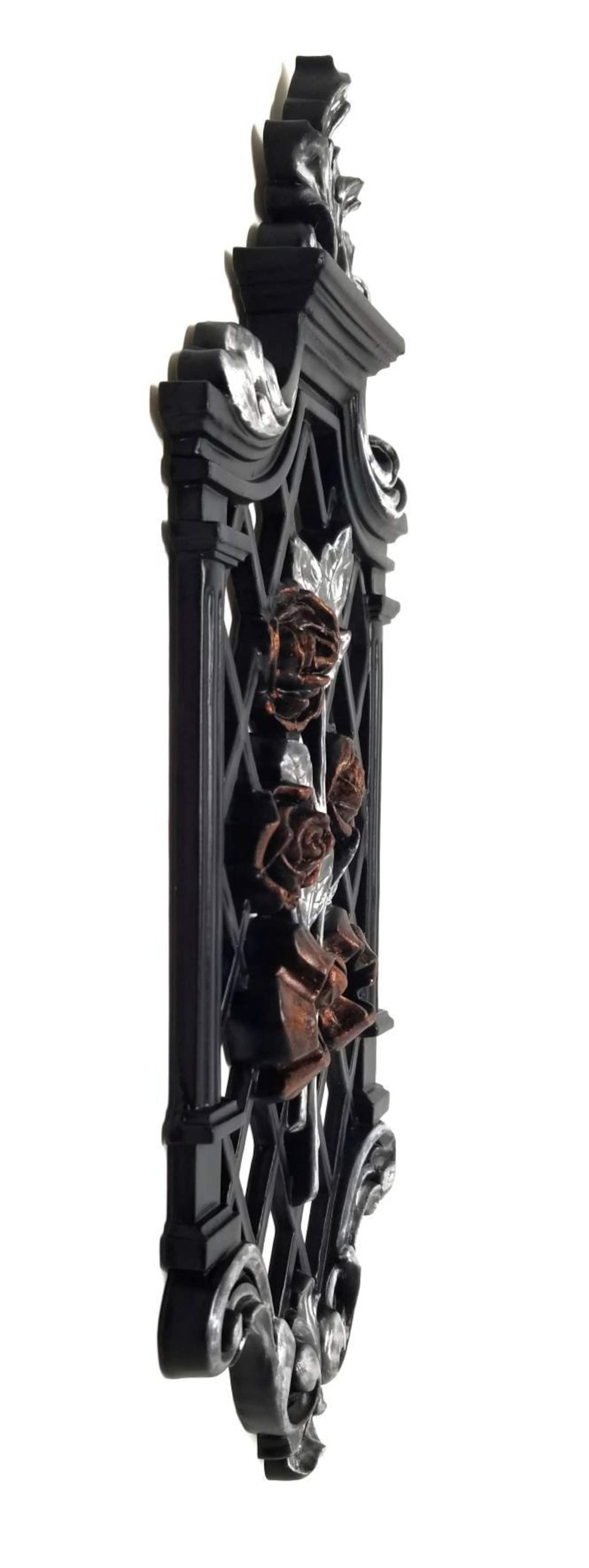 Victorian Goth Decor Vintage Wall Plaque Black Wall Art Etsy