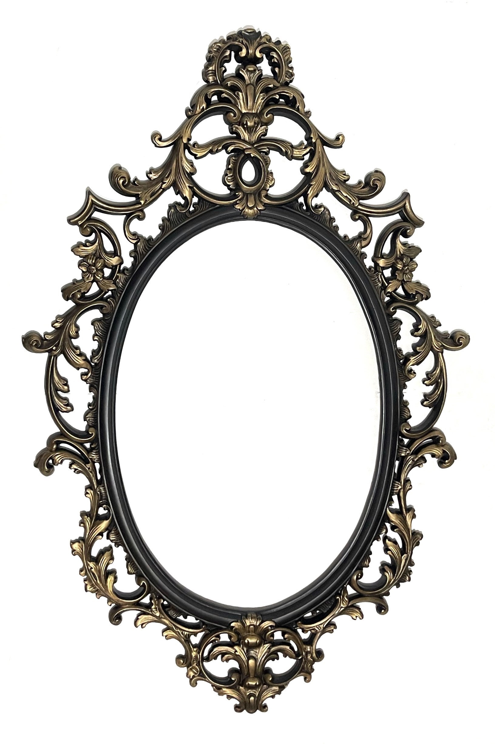 Miroir Mural Or Argent Ovale 45 X 38 Cm Baroque Antique Repro Vintage 345 4