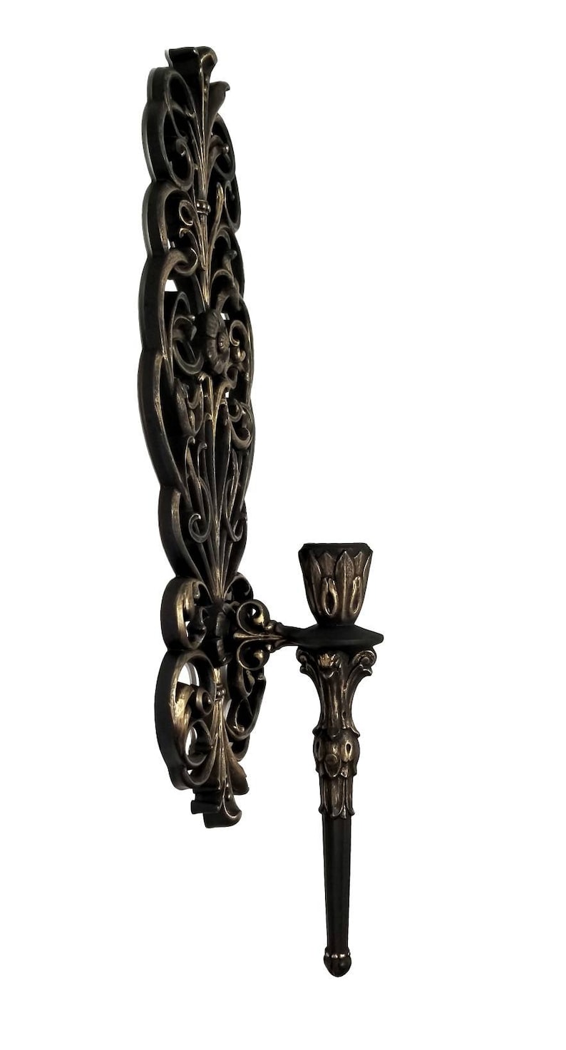 Gothic Home Decor Gothic Victorian Wall Candlesticks Vintage Etsy