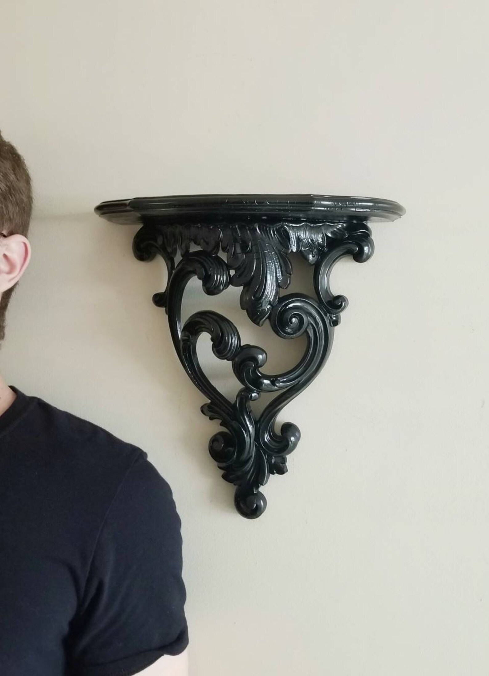 Gothic Home Decor Bedroom Vintage Black Wall Shelf Large Etsy UK