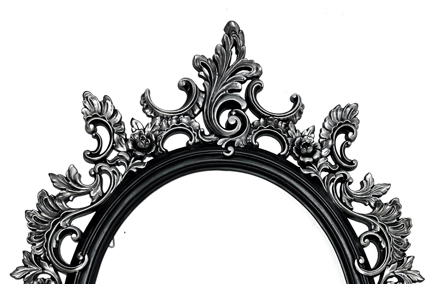 ブラック＆シルバーゴシックミラー | 大型装飾壁掛けミラー