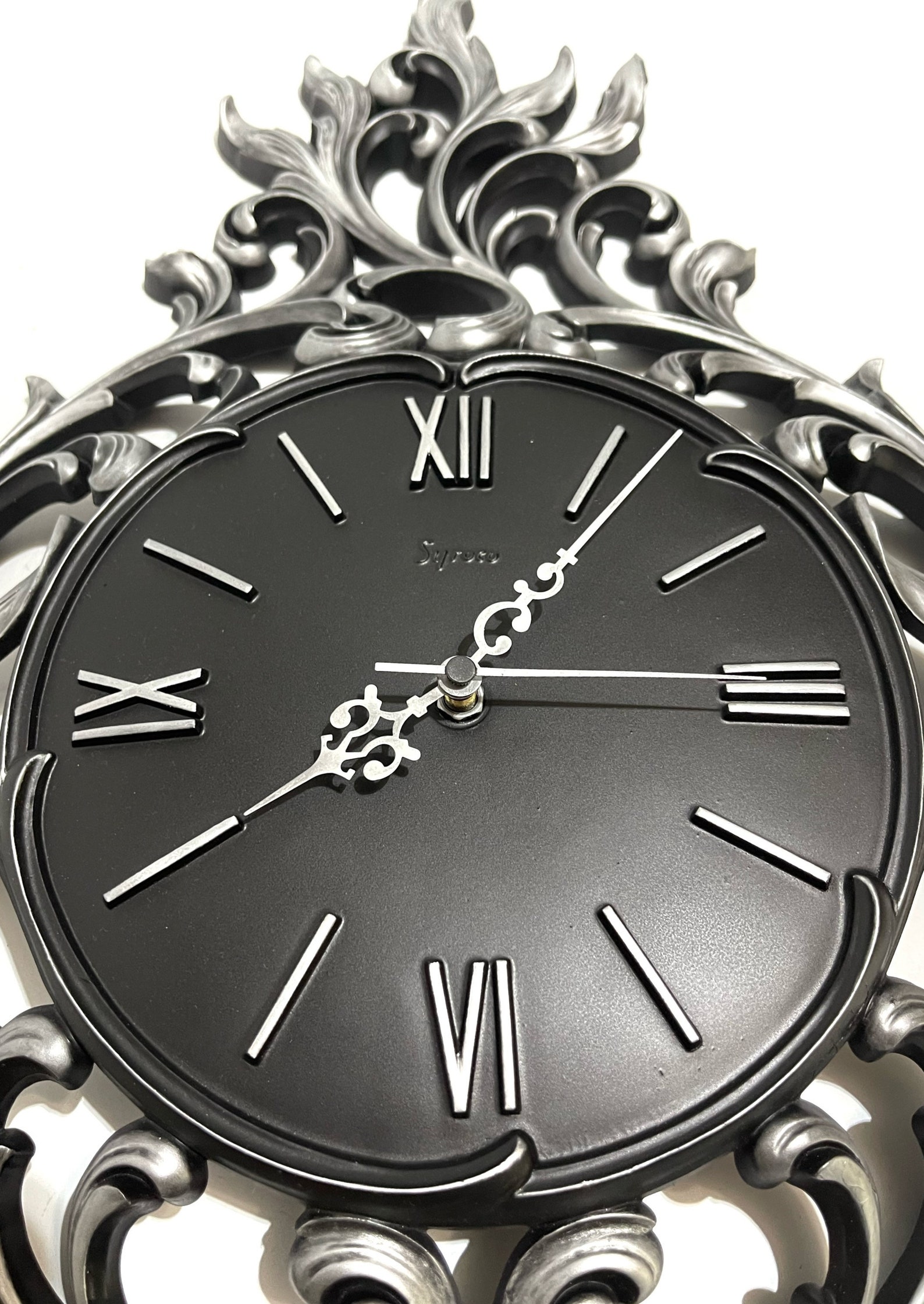 Gothic Clock Vintage Clock Large Black Clock Ornate Clock Etsy